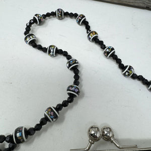 Bisou Bisou Michele Bohbot  Glass Beaded Purse  Clutch w/ Chain
