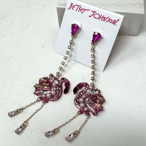 Betsey Johnson Pink Flamingo Earrings Pierced NWT
