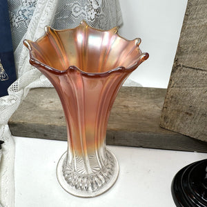 Vintage Carnival Vase 8" Tall excellent Condition
