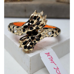 Betsey Johnson Leopard Paw Bracelet Bangle Clamper NWT