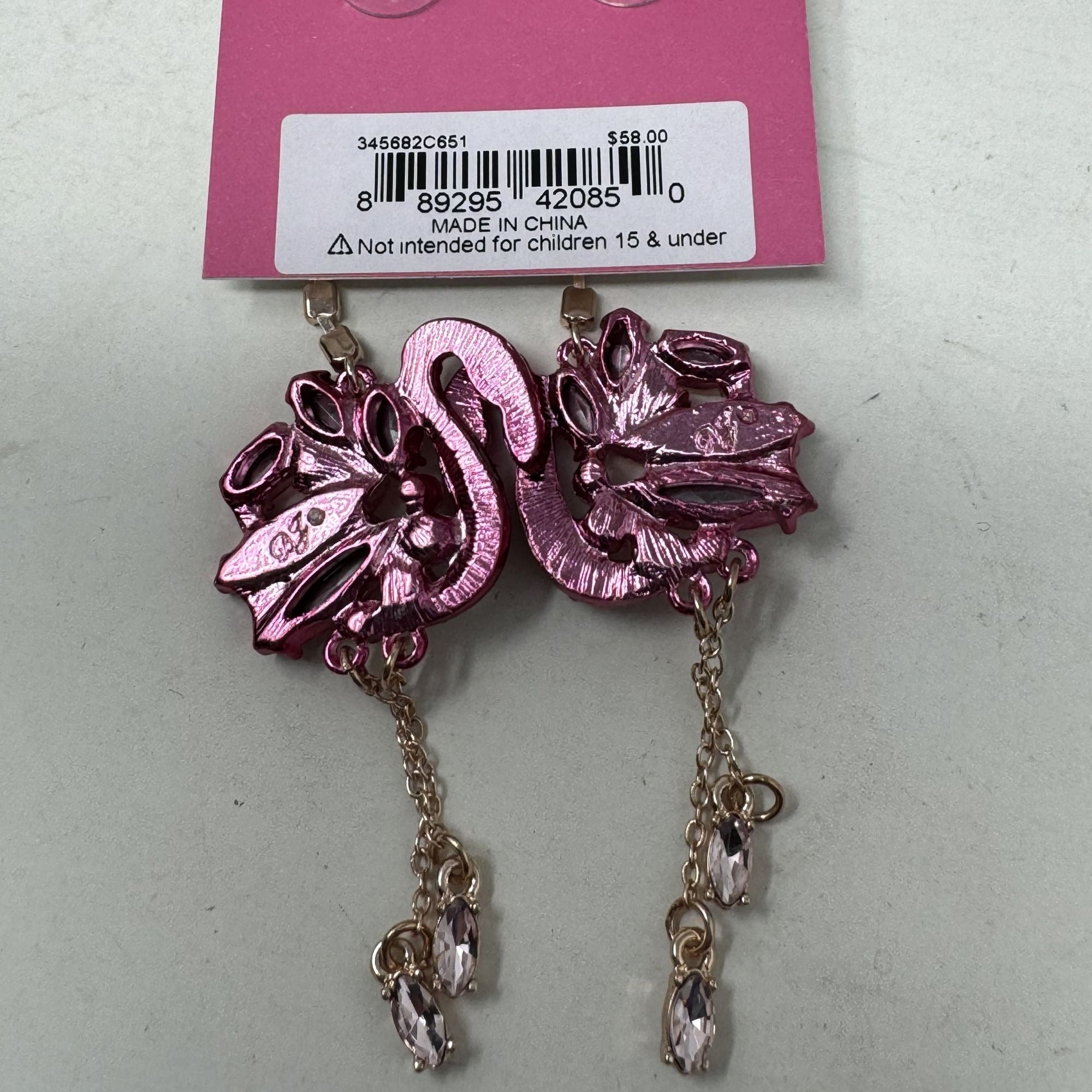 Betsey Johnson Pink Flamingo Earrings Pierced NWT