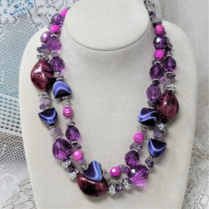 Shades of Purple Double Strand Necklace Amethyst Chips