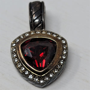 Magnificent Ruby Red Rhinestone Pendant Magnetic Bale