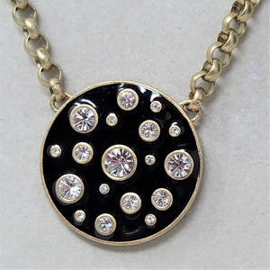 Enameled Rhinestone Necklace by Kiam Family Gold