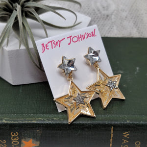 Betsey Johnson Celestial Star Drop Earrings
