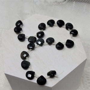 Obsidian Tear Drop Faceted Beads 20 beads 10 x 10 x 5mm