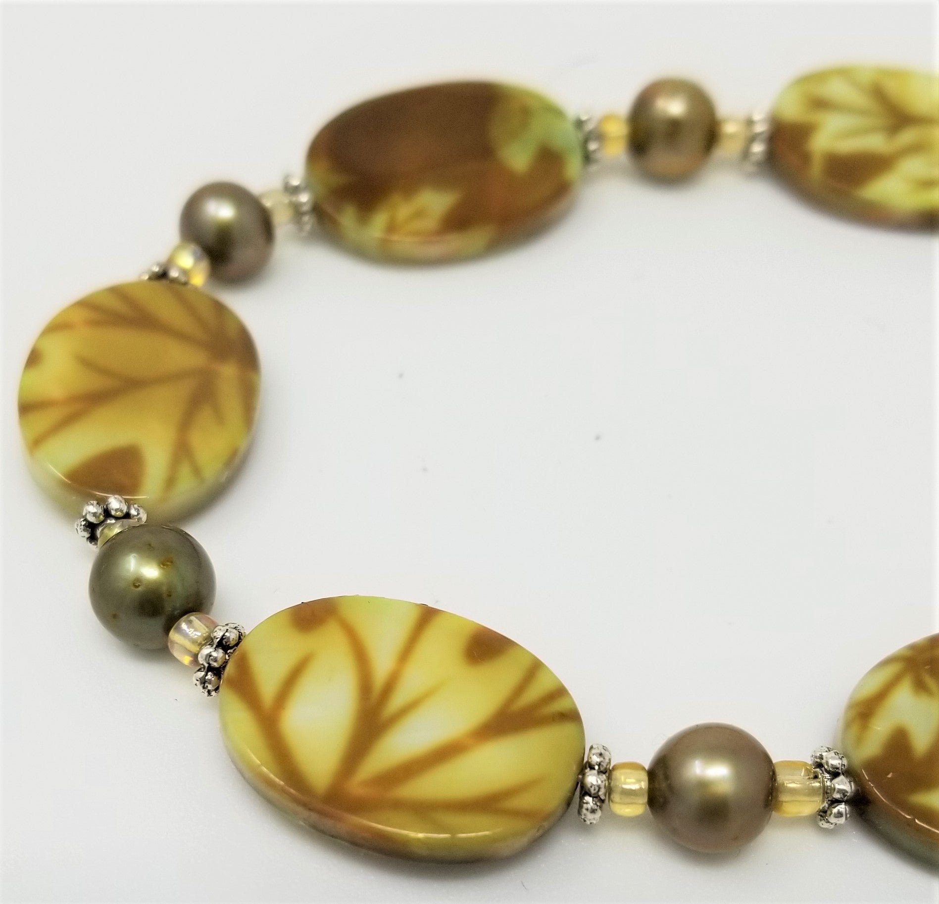 Pearl and Mother of Pearl Handmade Bracelet