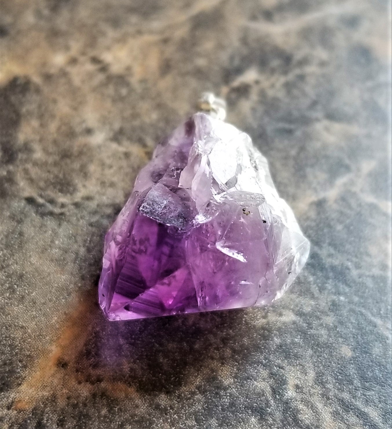 Perfect Amethyst Pendant Drop Raw Amethyst Healing stone Protecting stone Active