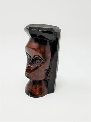 Wood Carved African Bust - Head Vintage Small
