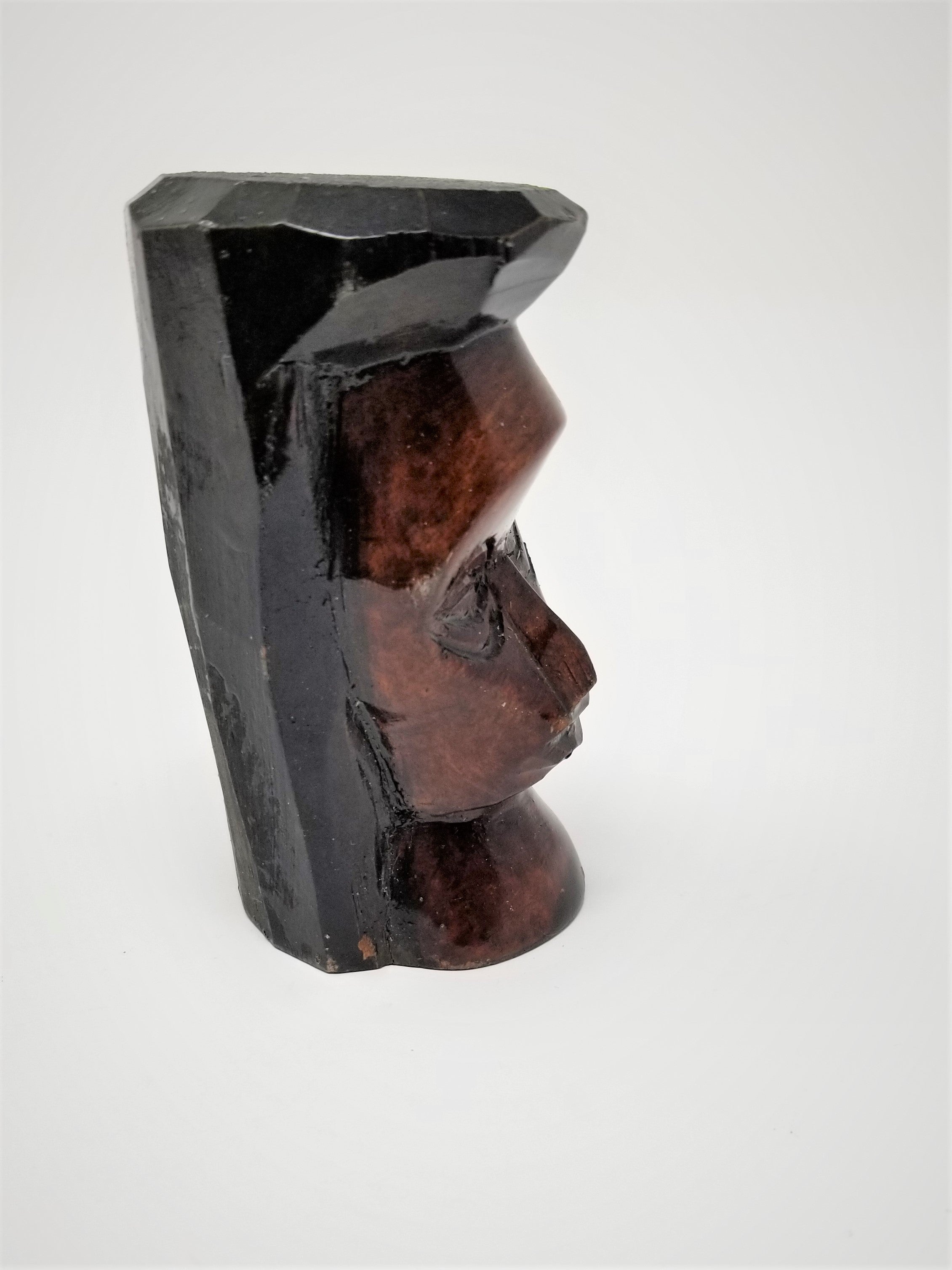 Wood Carved African Bust - Head Vintage Small