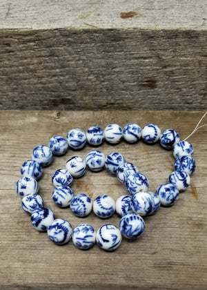 Interesting Blue and White Porcelain Beads Dragon Design