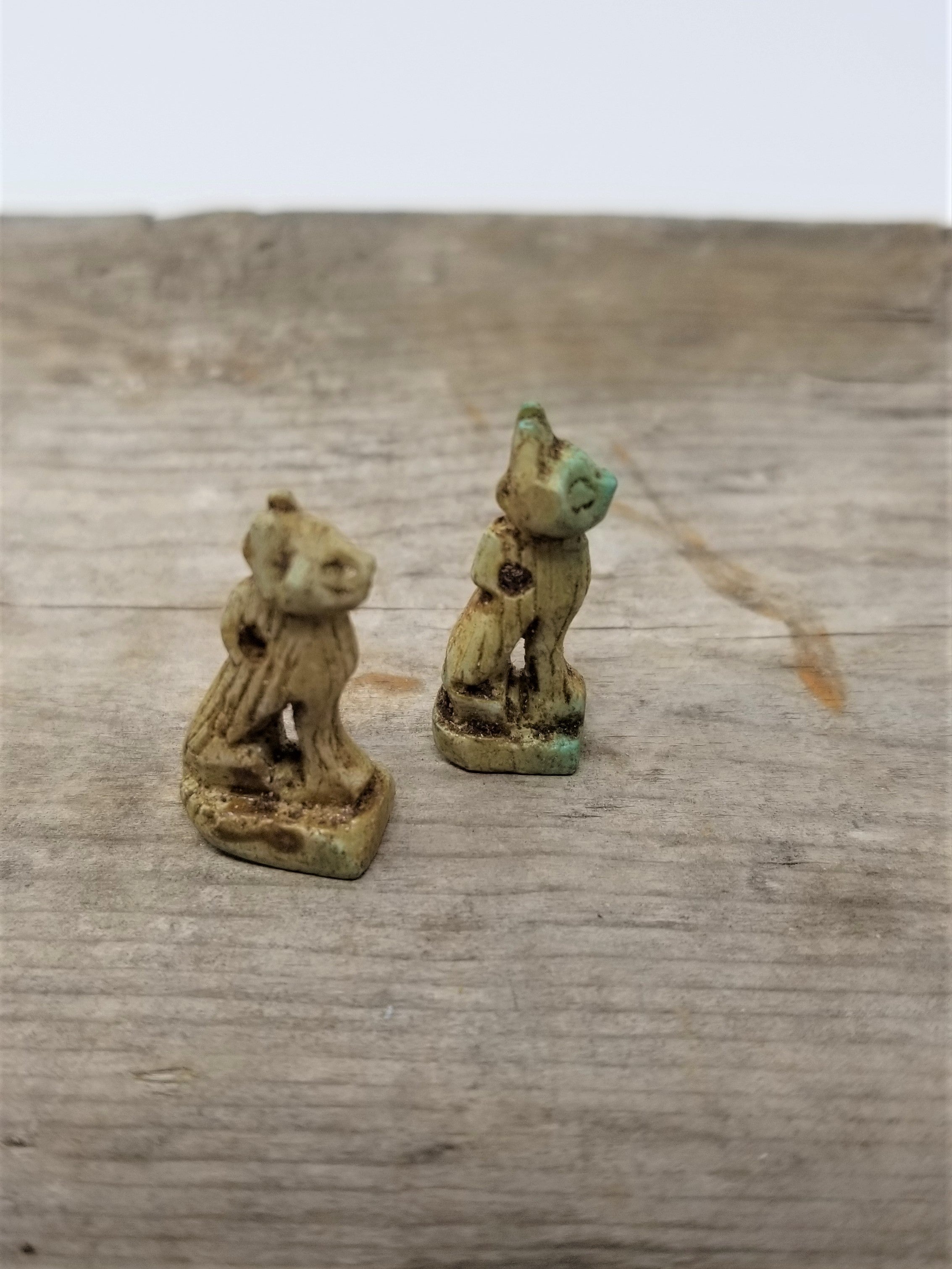 Sacred vintage cat beads from Egypt