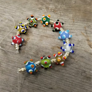 Handmade Bumpy Lampwork Beads Brilliant Colors