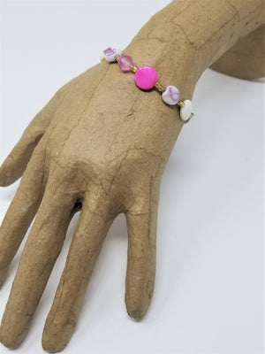Pink Ribbon Breast Cancer Awareness Bracelet MOP