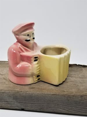 Vintage Planter Man with Mustache playing accordion