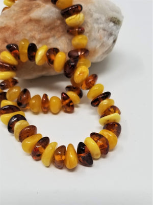 Genuine Baltic Amber Necklace Semi Choker Honey Butter color Nuggets