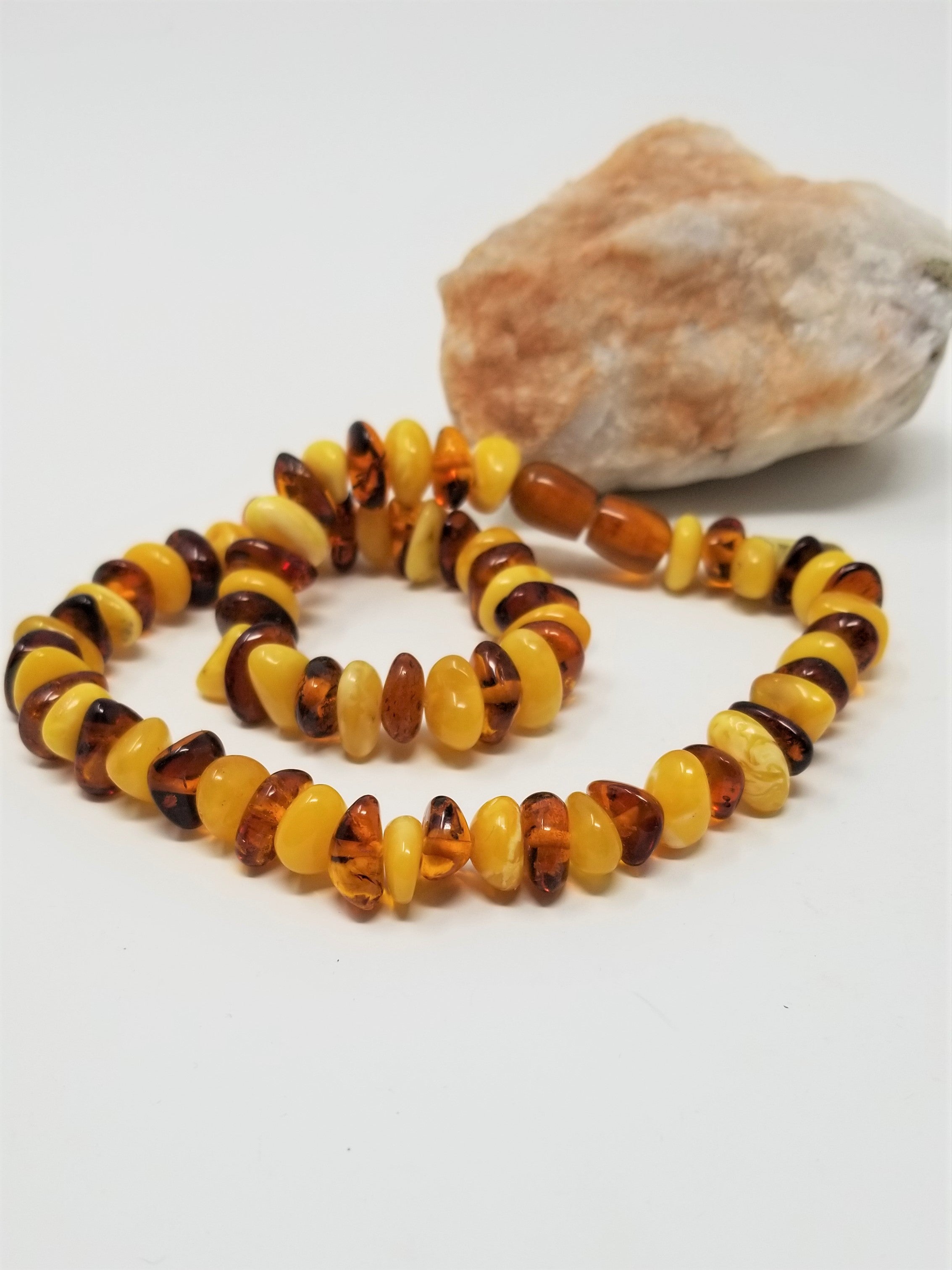 Genuine Baltic Amber Necklace Semi Choker Honey Butter color Nuggets