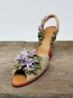 Love this Floral Wedge Shoe Miniature Shoe Collector