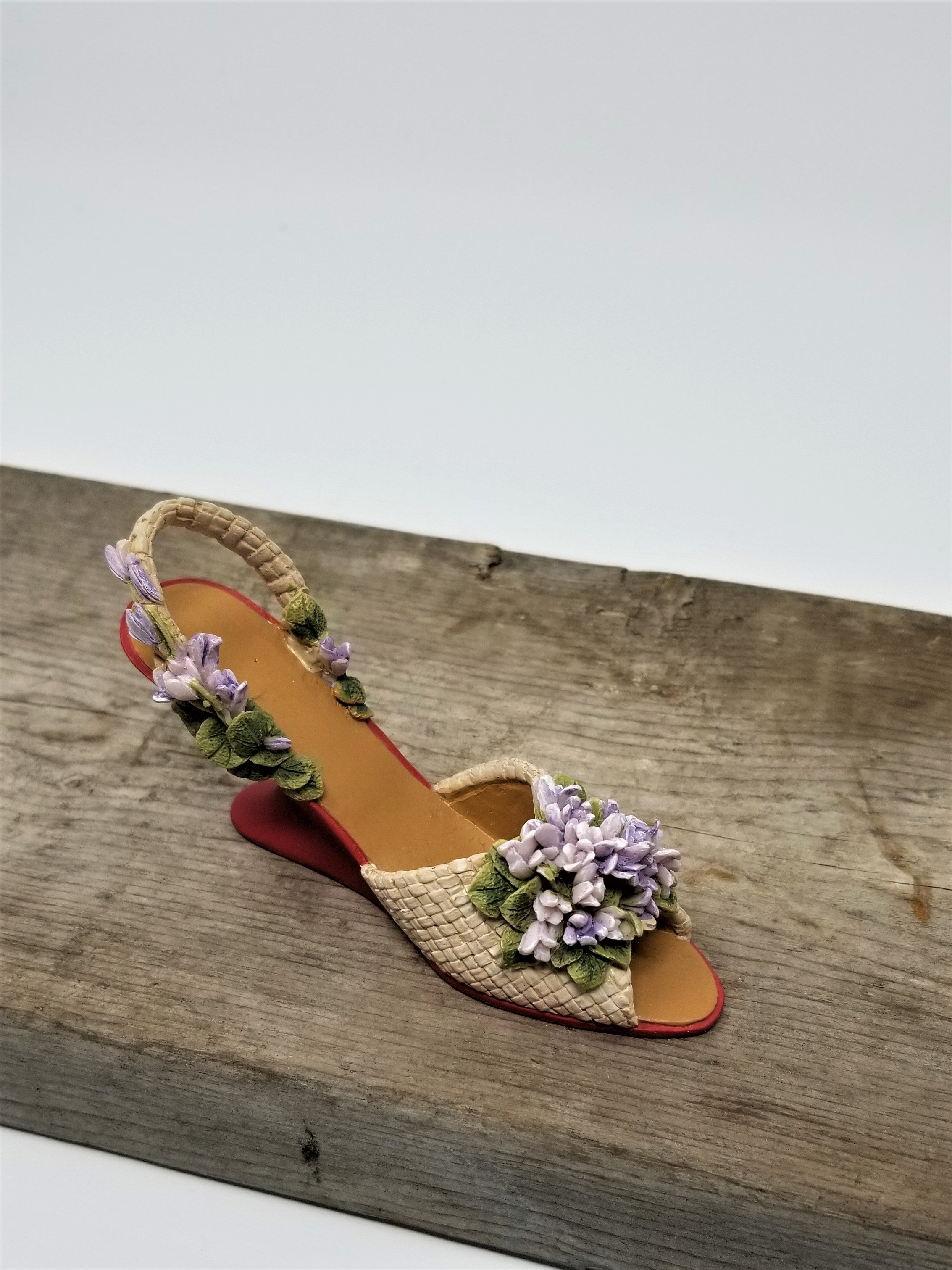 Love this Floral Wedge Shoe Miniature Shoe Collector