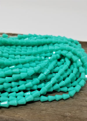 Vintage Turquoise Lucite Beads Bell Shape 1200 Beads faceted