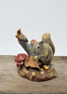 The Colors Of Autumn In October Vintage Figurine Squirrel and Bird