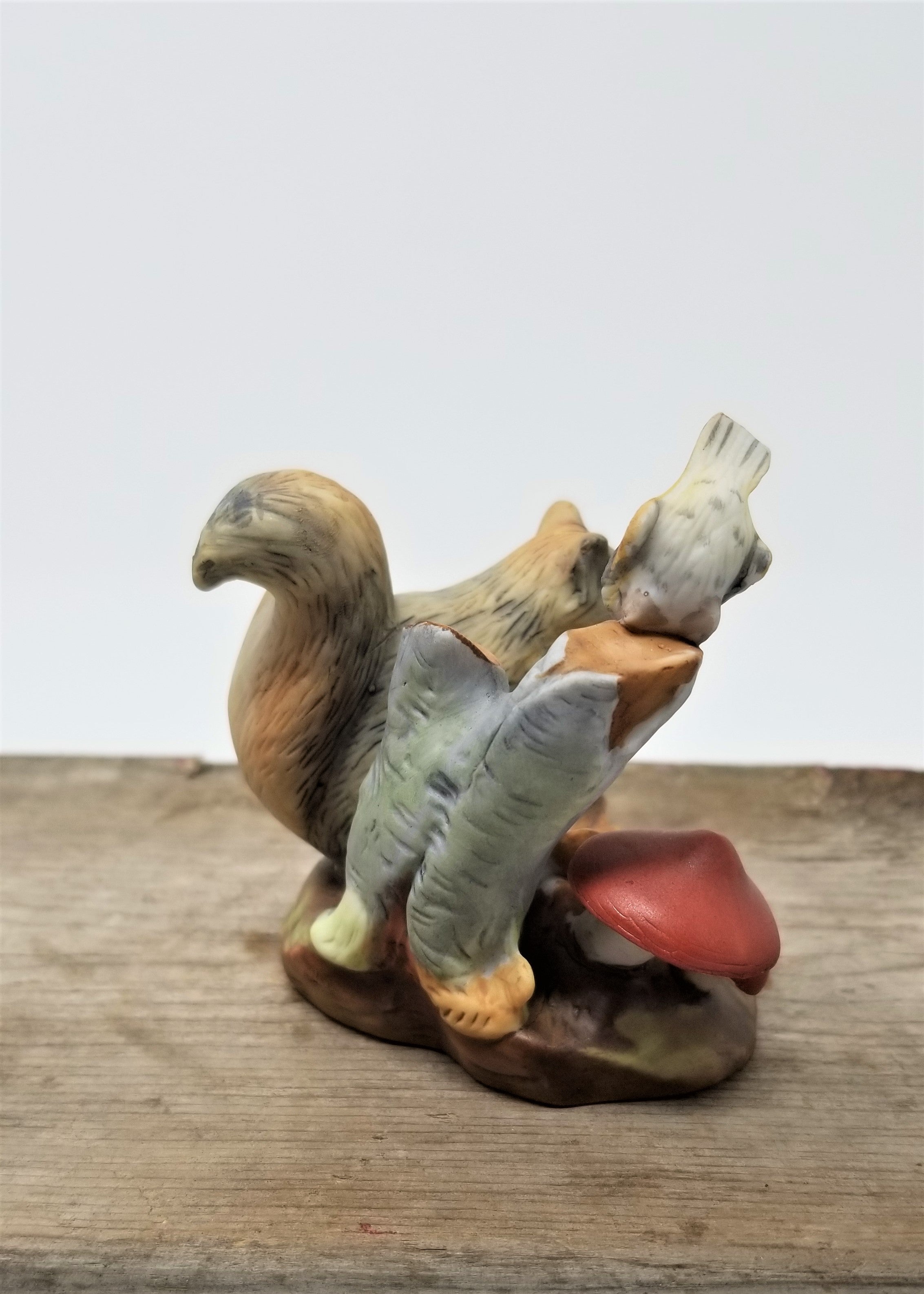 The Colors Of Autumn In October Vintage Figurine Squirrel and Bird