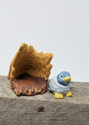 Woodland Surprises Porcelain BLUE BIRD Figure Franklin 1984 Jacqueline B Smith
