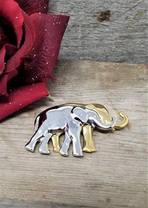 Modern Gold and Silver Elephant Pin Stunning! Claiborne
