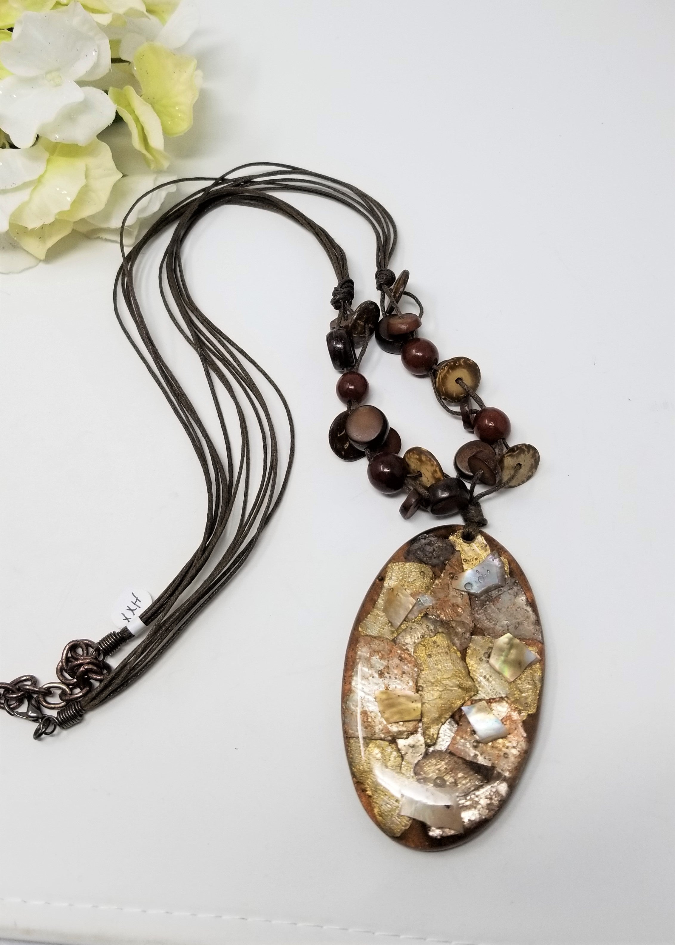 Spectacular Large Pendant-Necklace with MOP