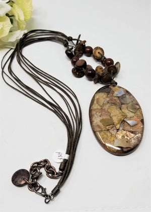 Spectacular Large Pendant-Necklace with MOP
