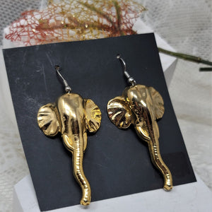 Handsome Elephant Head Pierced Earrings Ear Wires