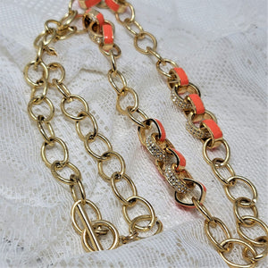 Awesome Heavy Chain Rhinestone & Enamel Necklace