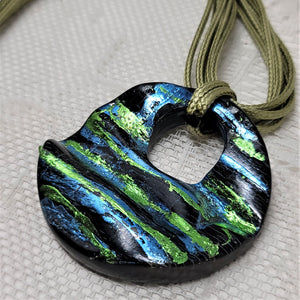 Yummy Lime & Blue Pendant Four Strand Cord
