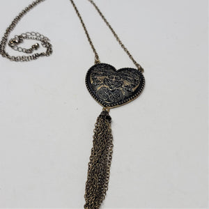 Exotic Heart Necklace Long Chain Tassel