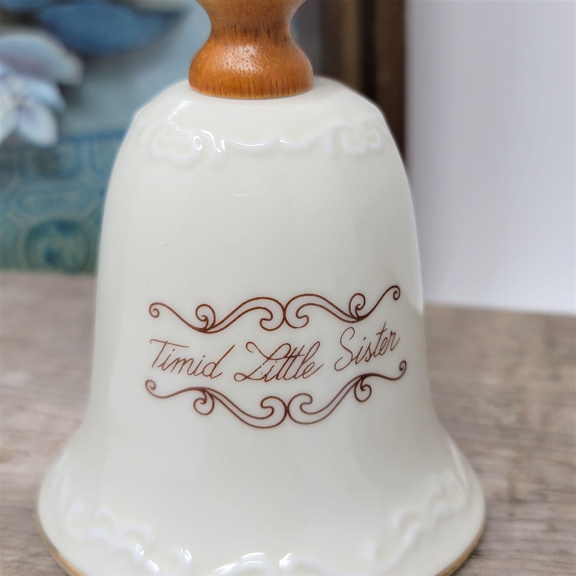 Hummel  Goebel Wood Handle Porcelain Bell Timid Little Sister