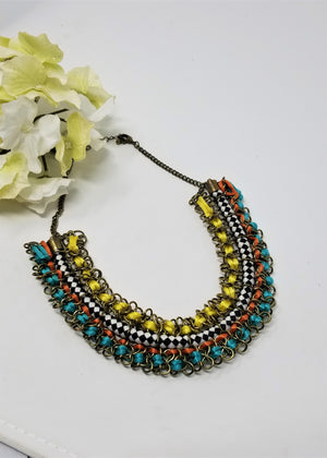Hand Made Bib Necklace One of a Kind