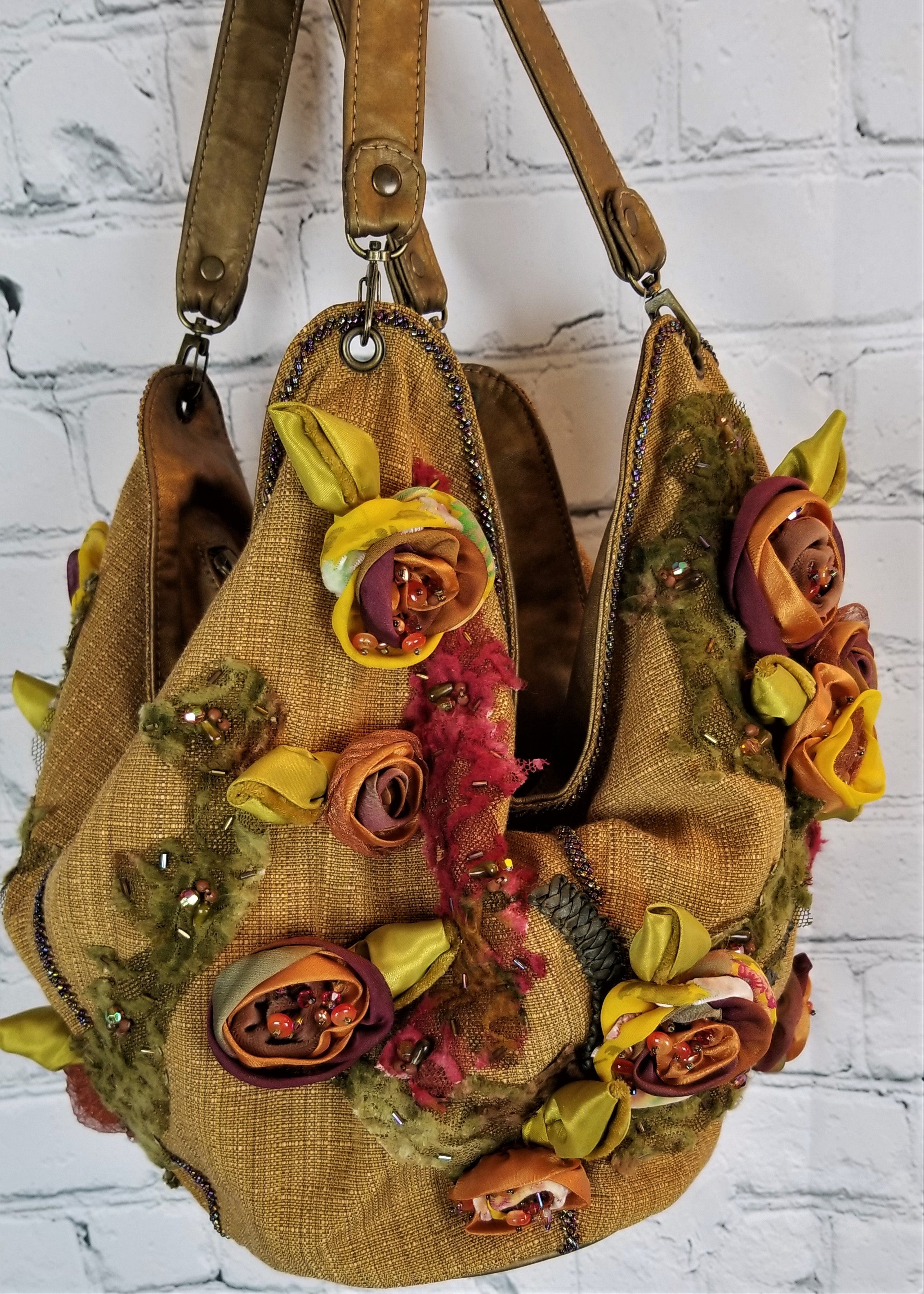 Mary Francis Purse Handbag Bouquet of Flowers