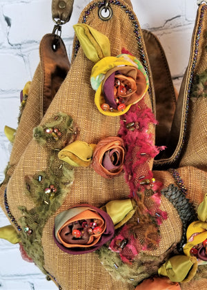Mary Francis Purse Handbag Bouquet of Flowers