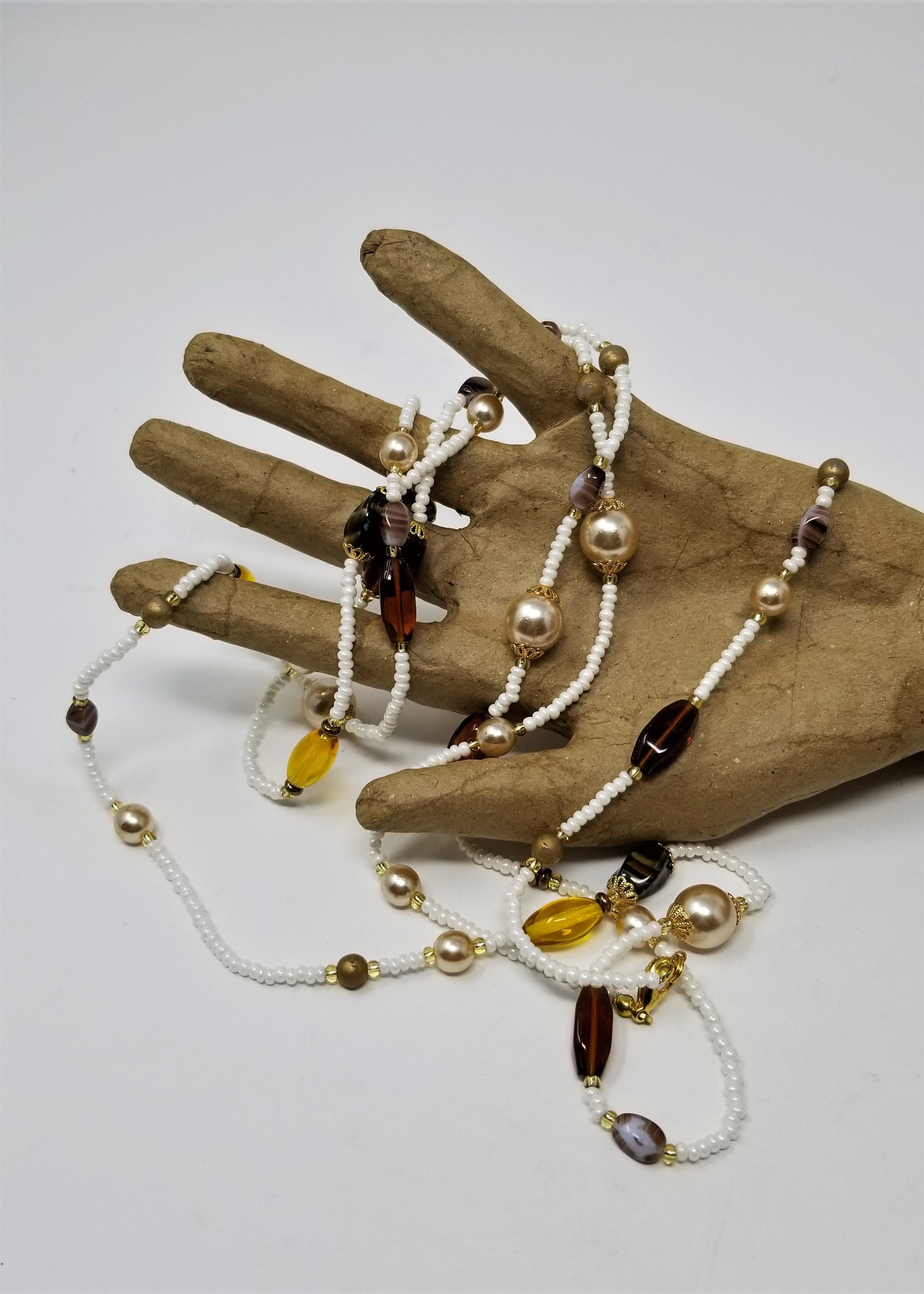 Stunning 60" Vintage Flapper Necklace Glass Beads Czech Republic