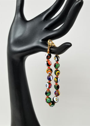 Italian Millefiori Bead Necklace & Bracelet Hand Knotted