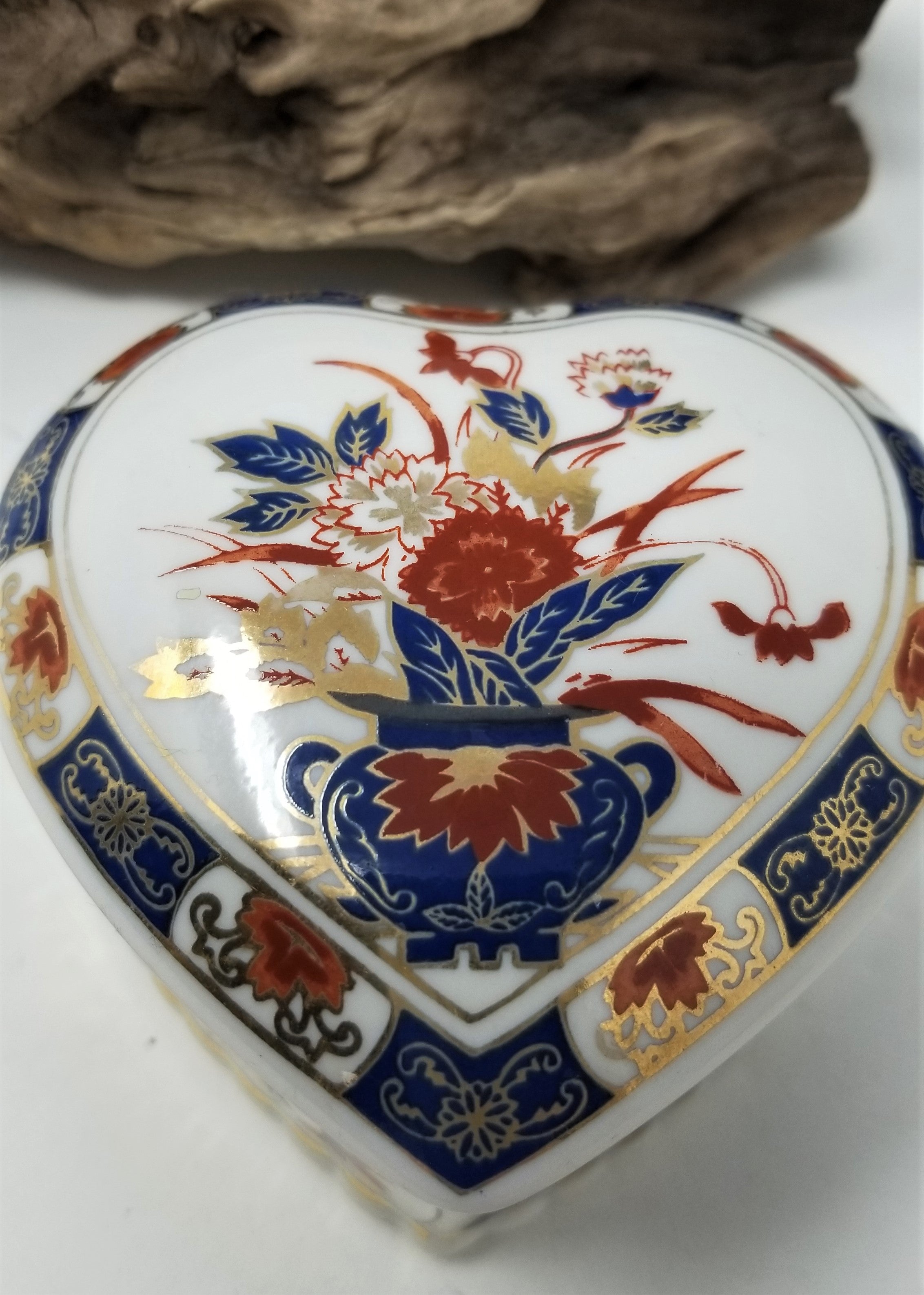 Porcelain Vintage Trinket Box Floral Made in Japan