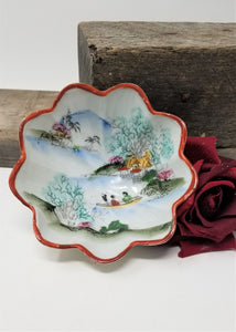 Vintage Hand Painted Nippon Japan Three Footed Candy Dish Bowl
