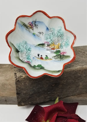 Vintage Hand Painted Nippon Japan Three Footed Candy Dish Bowl