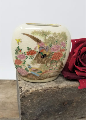 Vintage Small Vase Made in Japan Fancy Birds