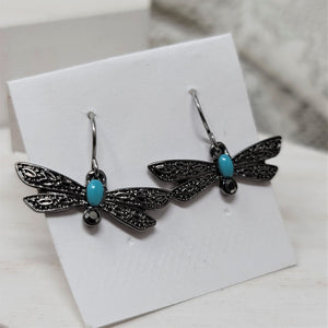 Sweet Small Dragonfly Pierced Earrings Ear Wires Silver