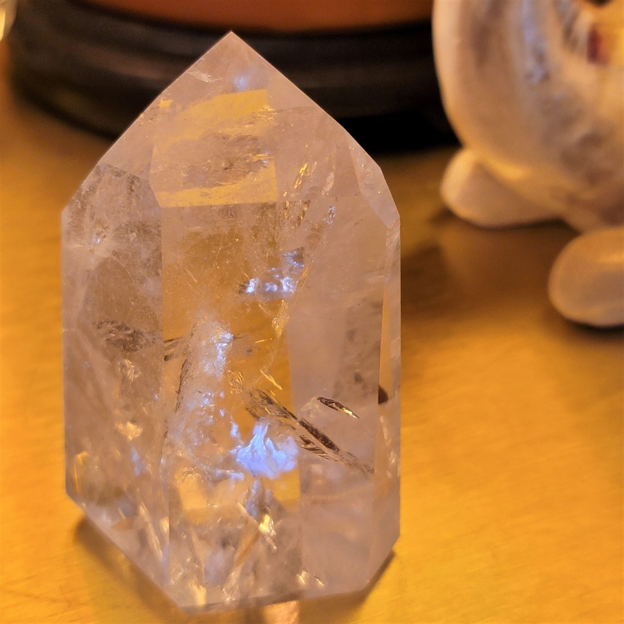 Brilliant Quartz Crystal Pillar Natural Inclusions Protecting Stone