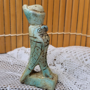 The Falcon God Horus figurine Vintage Bird God from Egypt Blue-Green