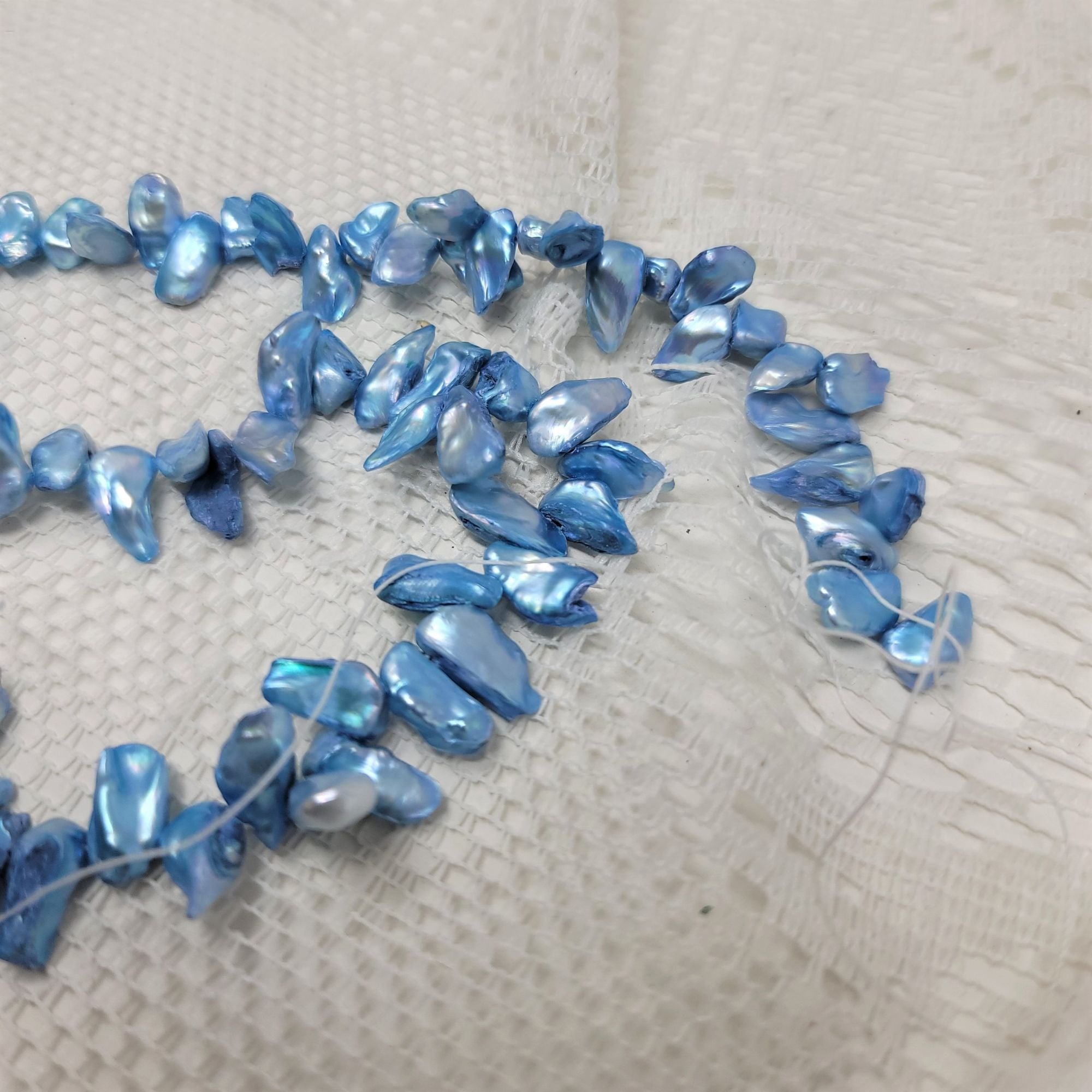 Sky Blue Biwa Pearls 75+ Freeform Pearls