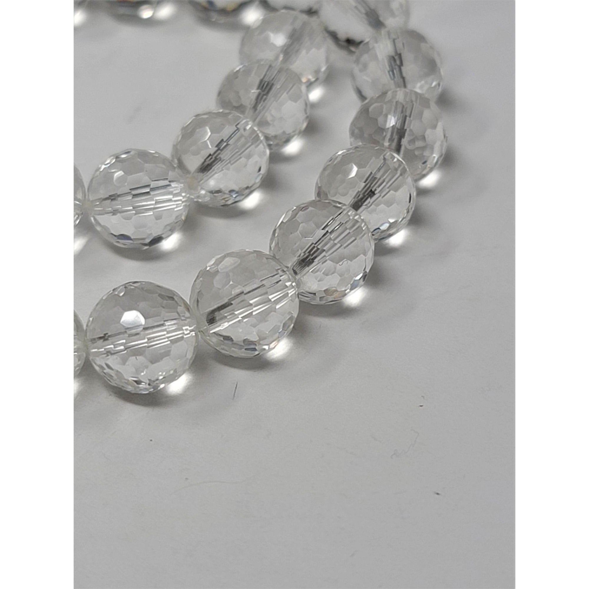 Rock Crystal Quartz Faceted Round Beads 10 mm