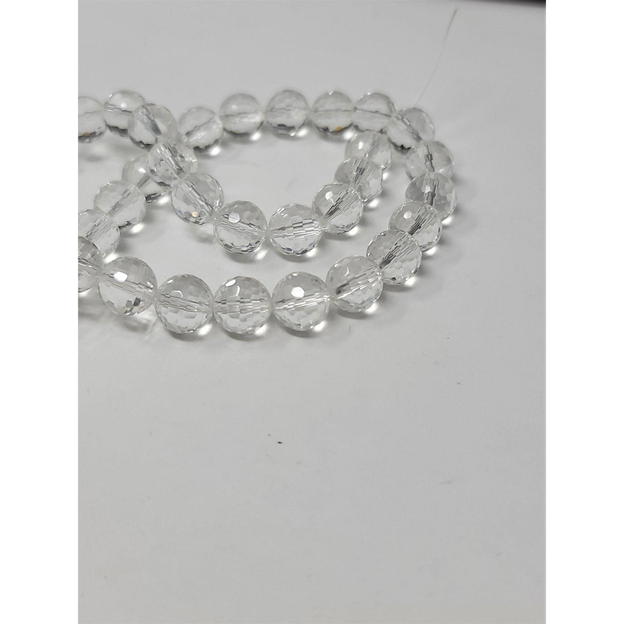 Rock Crystal Quartz Faceted Round Beads 10 mm